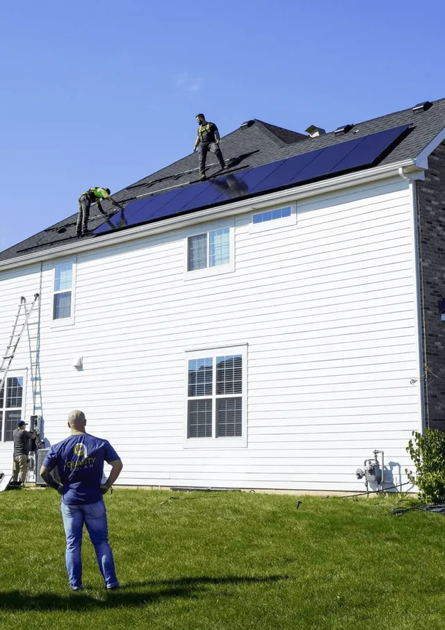 Quality Solar crew at work on a Chicago-area installation