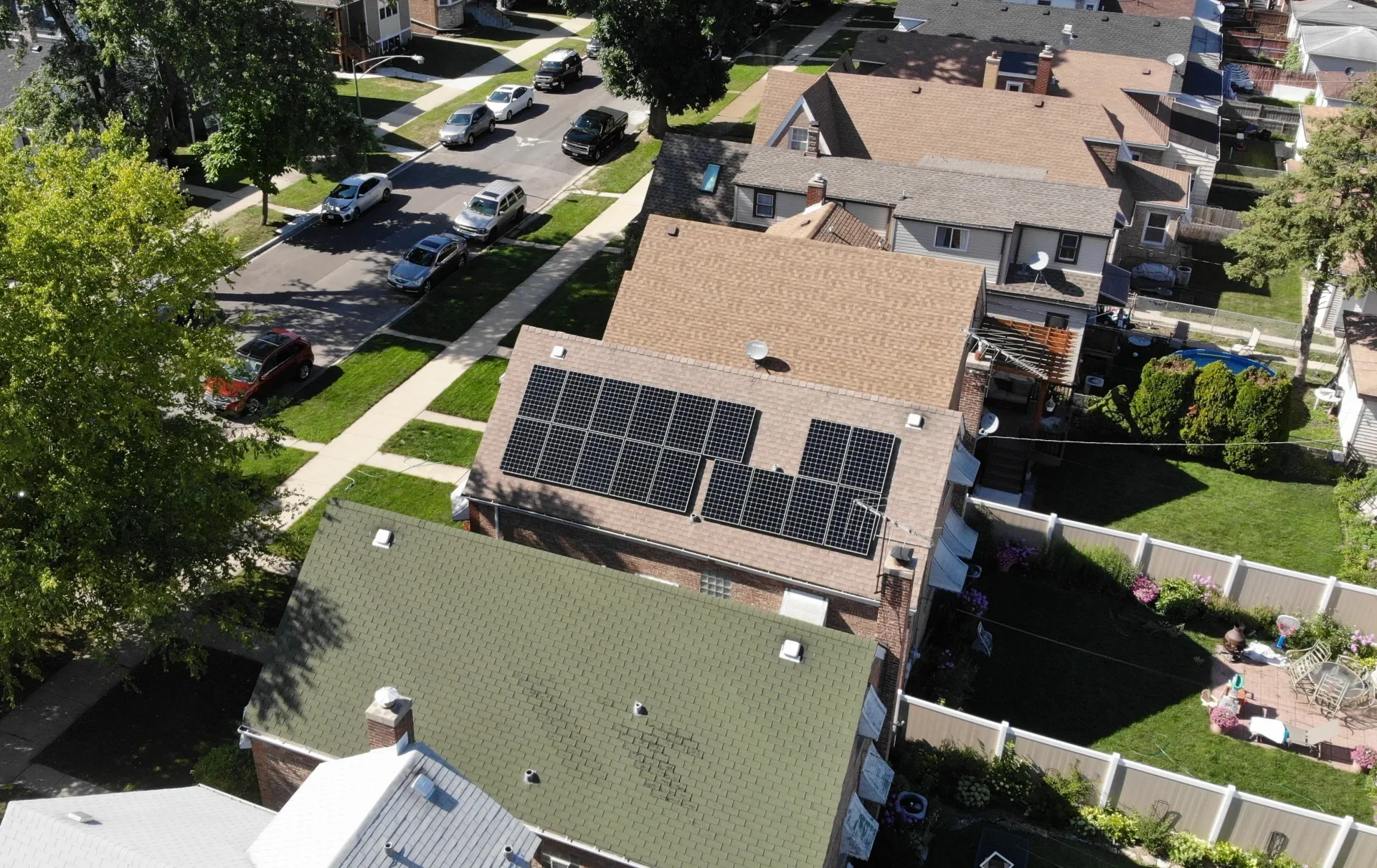 A Chicago residential rooftop prepared for a solar array