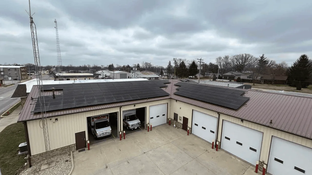 Solar array on the Georgetown Fire and Ambulance building